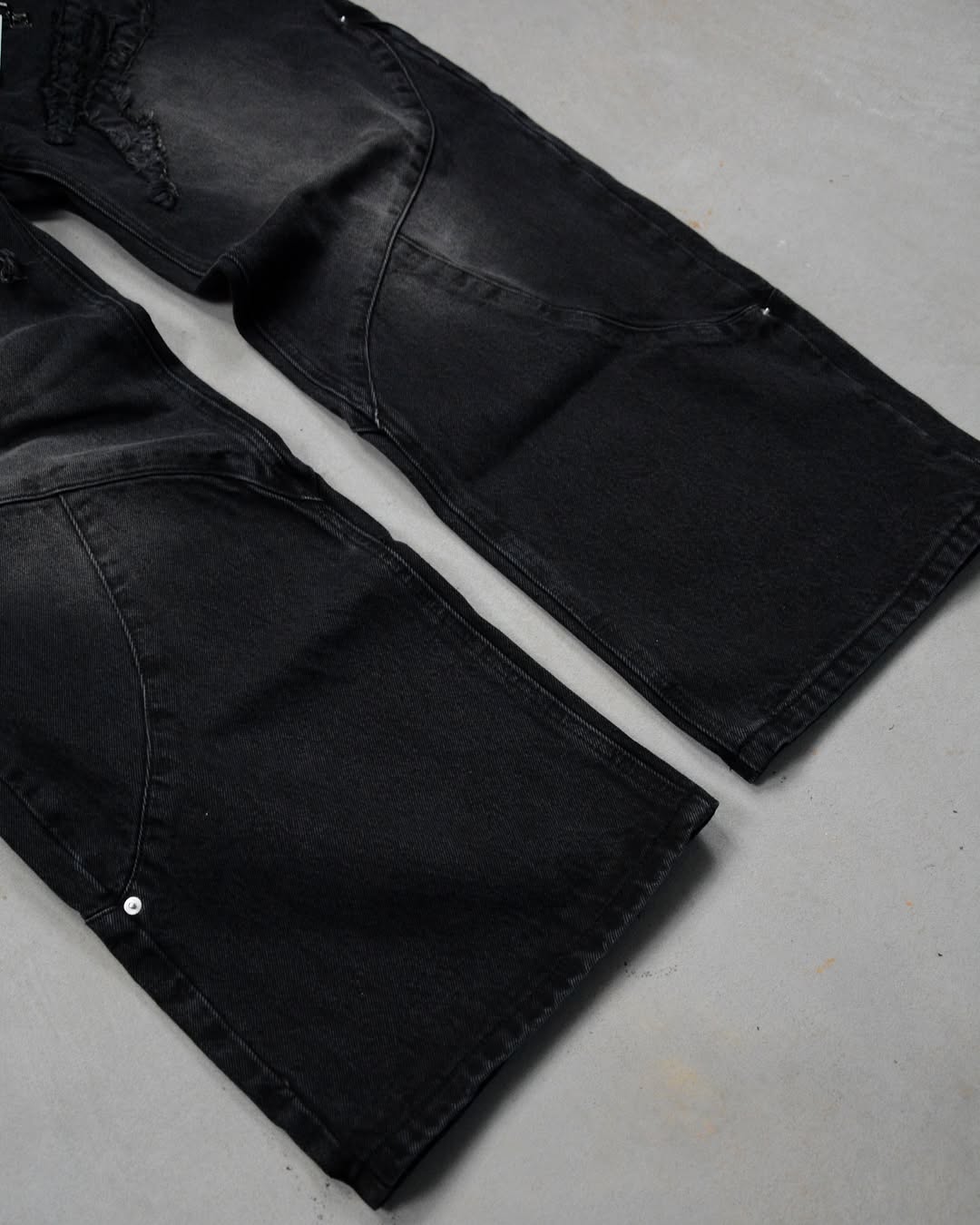 Berserk Shredded Wide Leg Black Jeans