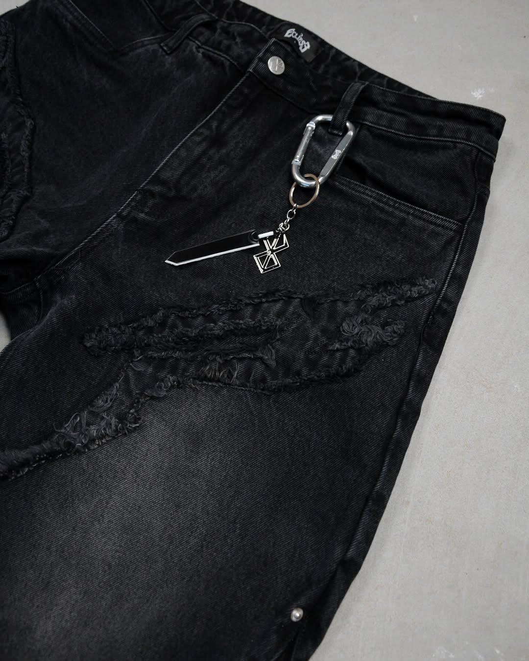 Berserk Shredded Wide Leg Black Jeans